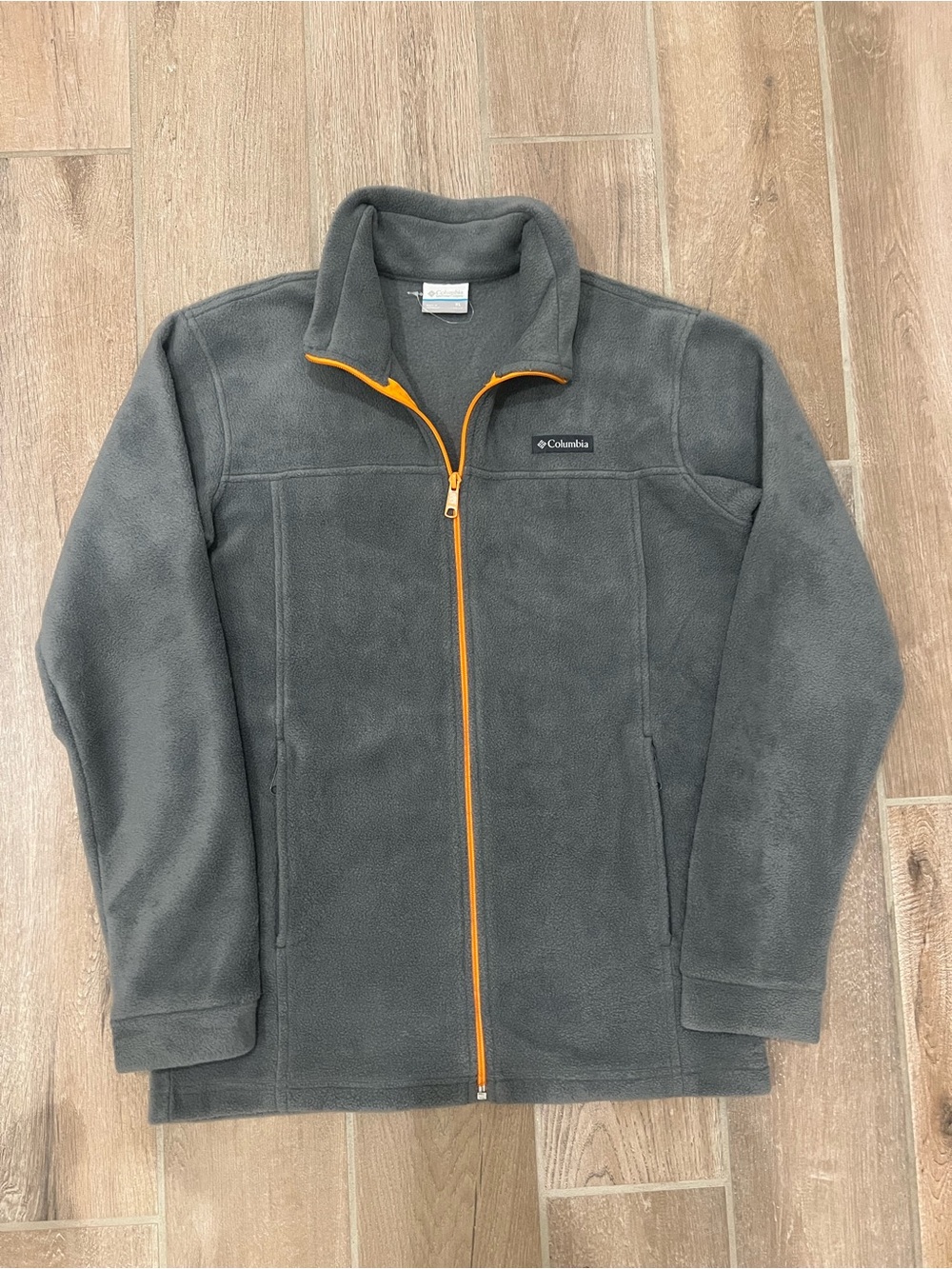 Columbia Men's Charcoal Fleece Jacket with Orange Zipper